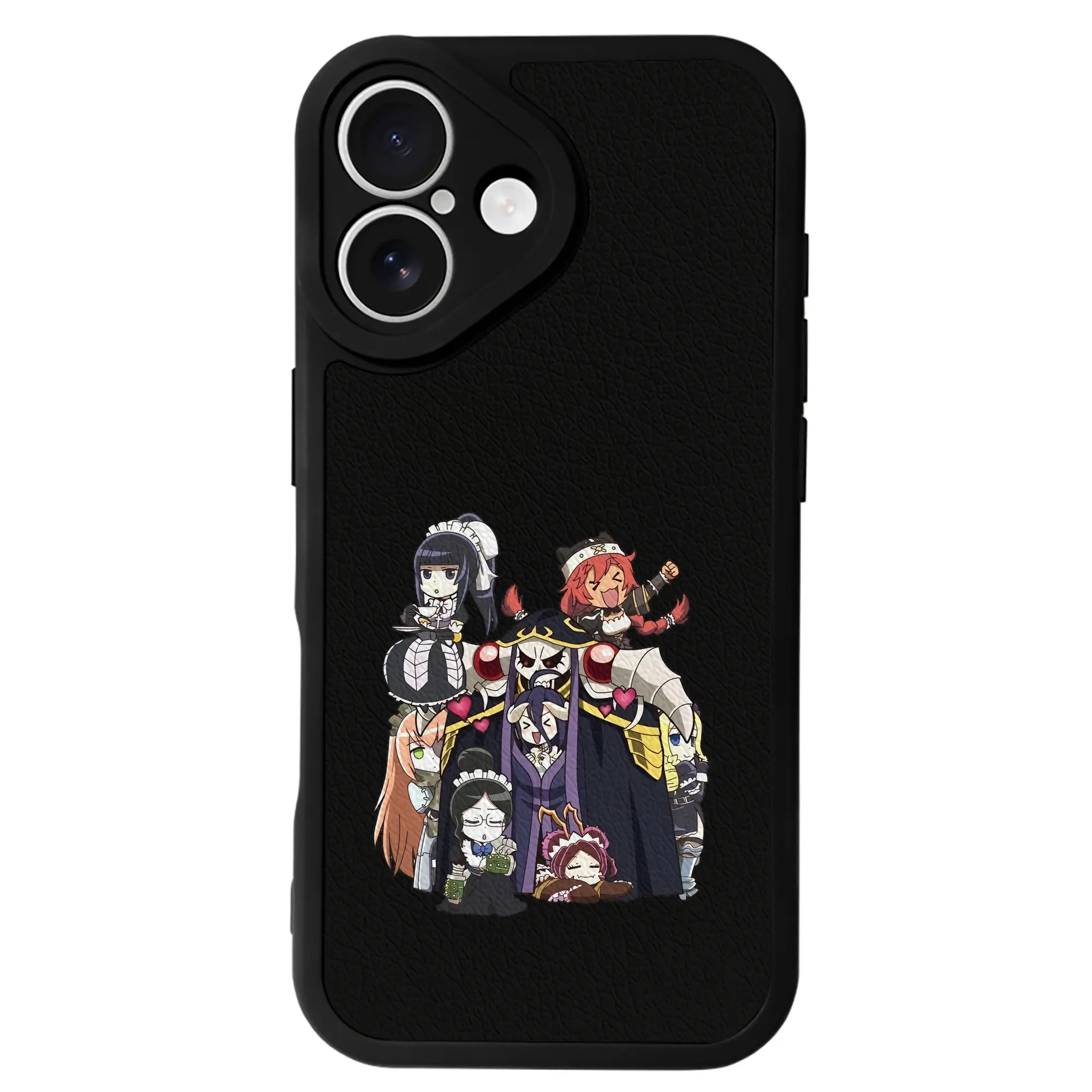 オーバーロード グッズ アインズ・ウール・ゴウン - IPhone 16シリーズ対応 ・ シリコンスマホケース ・ レザー調 ・ 高精度フィット ・ 耐衝撃 ・ ワイヤレス充電対応 ・ 精密カット